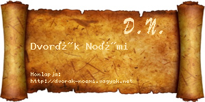Dvorák Noémi névjegykártya