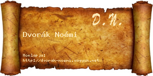 Dvorák Noémi névjegykártya